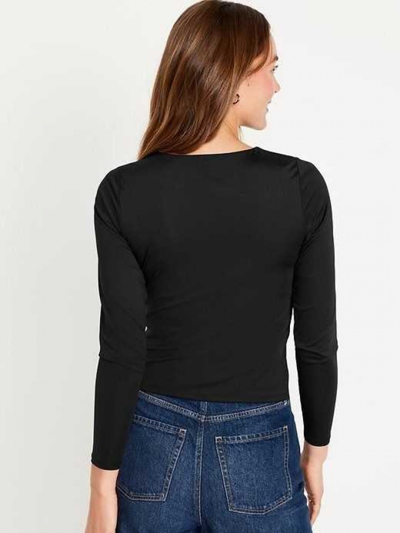 Old Navy Fitted Long-Sleeve T-Shirt Black | SJB514629