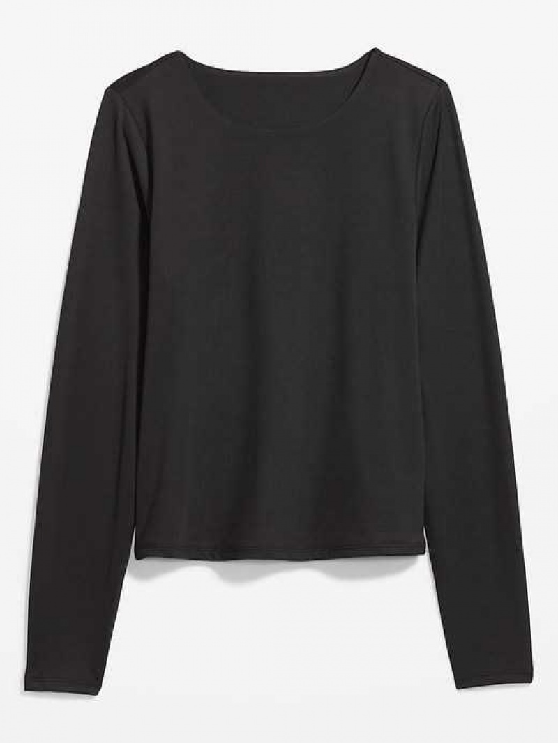 Old Navy Fitted Long-Sleeve T-Shirt Black | SJB514629