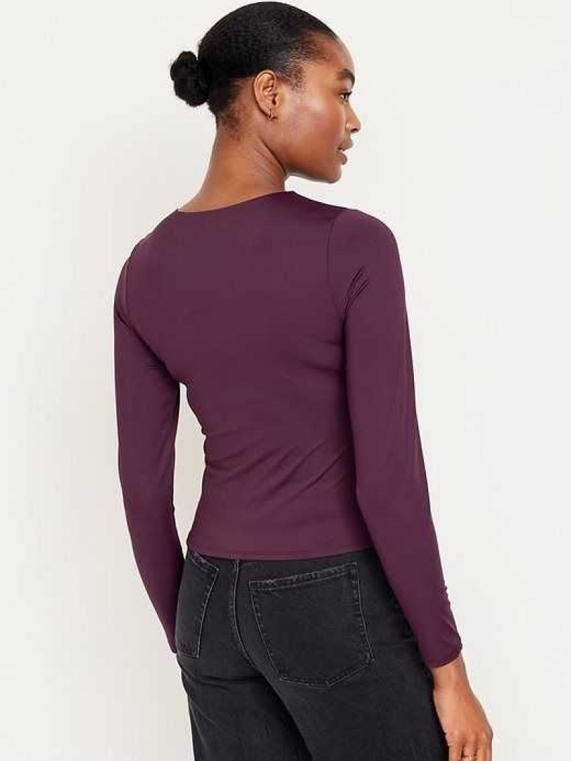 Old Navy Fitted Long-Sleeve T-Shirt Purple | KBA386175