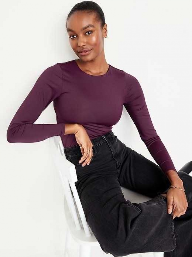 Old Navy Fitted Long-Sleeve T-Shirt Purple | KBA386175