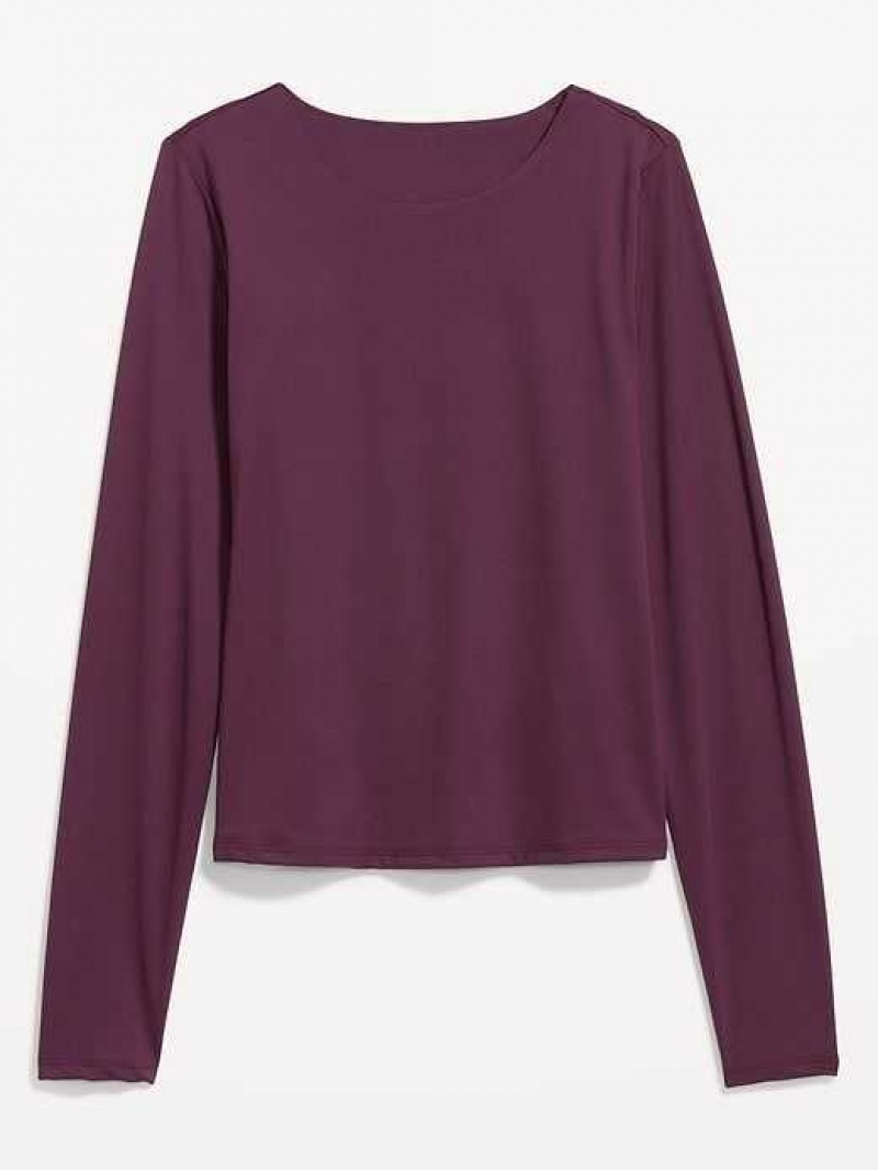 Old Navy Fitted Long-Sleeve T-Shirt Purple | KBA386175