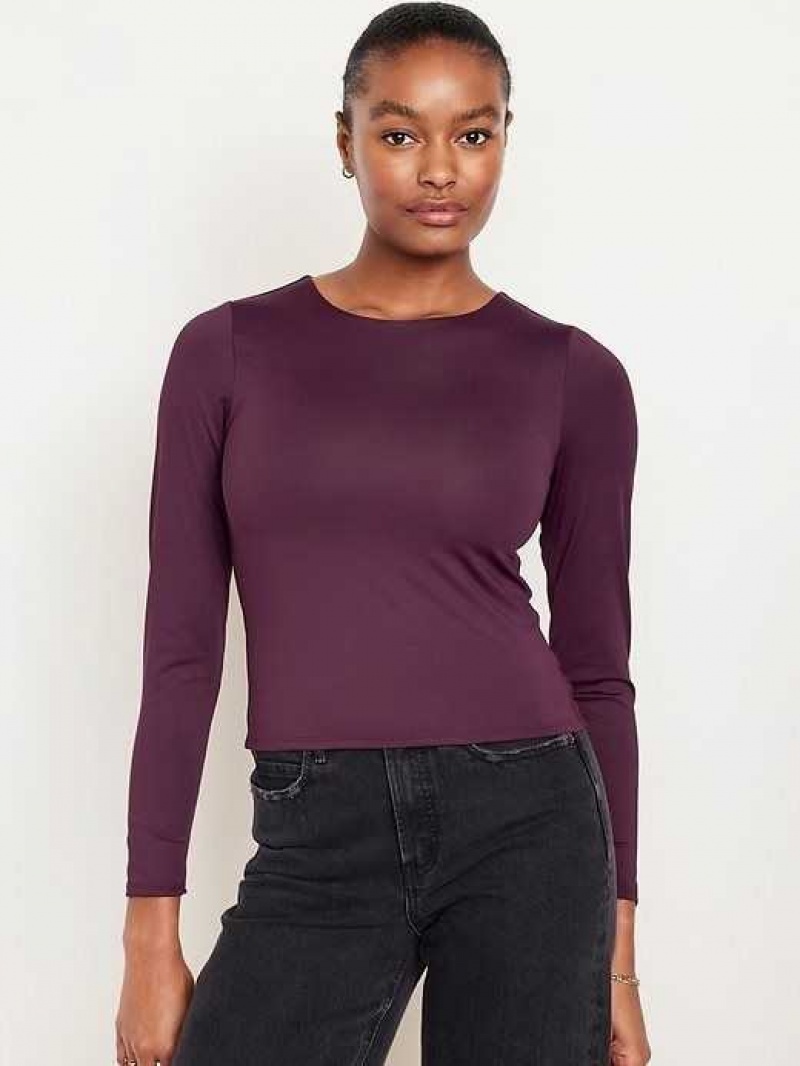 Old Navy Fitted Long-Sleeve T-Shirt Purple | KBA386175