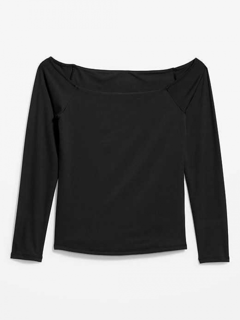 Old Navy Fitted Off-the-Shoulder Top Blackjack | YTB570421