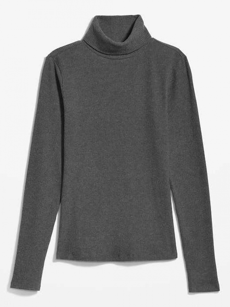 Old Navy Fitted Plush Rib-Knit Turtleneck Dark Grey | YTX287506