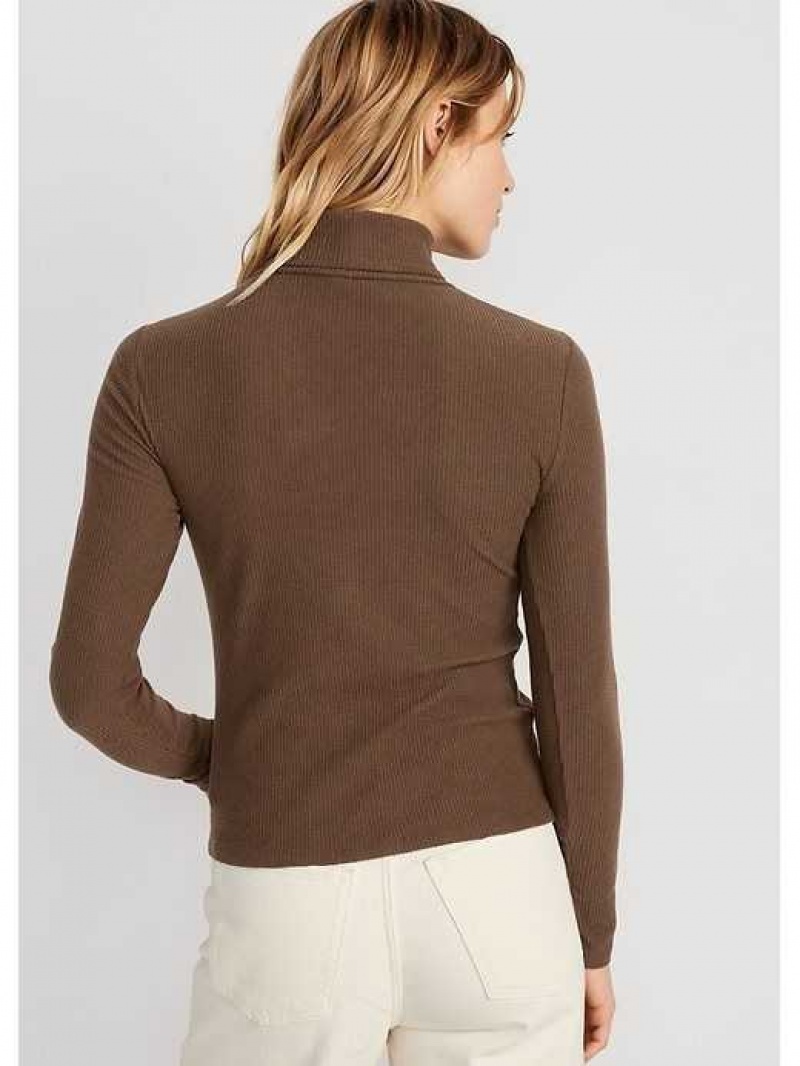 Old Navy Fitted Plush Rib-Knit Turtleneck Espresso | HIG291576