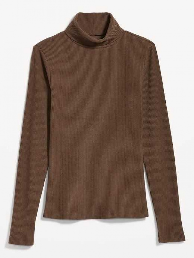 Old Navy Fitted Plush Rib-Knit Turtleneck Espresso | HIG291576