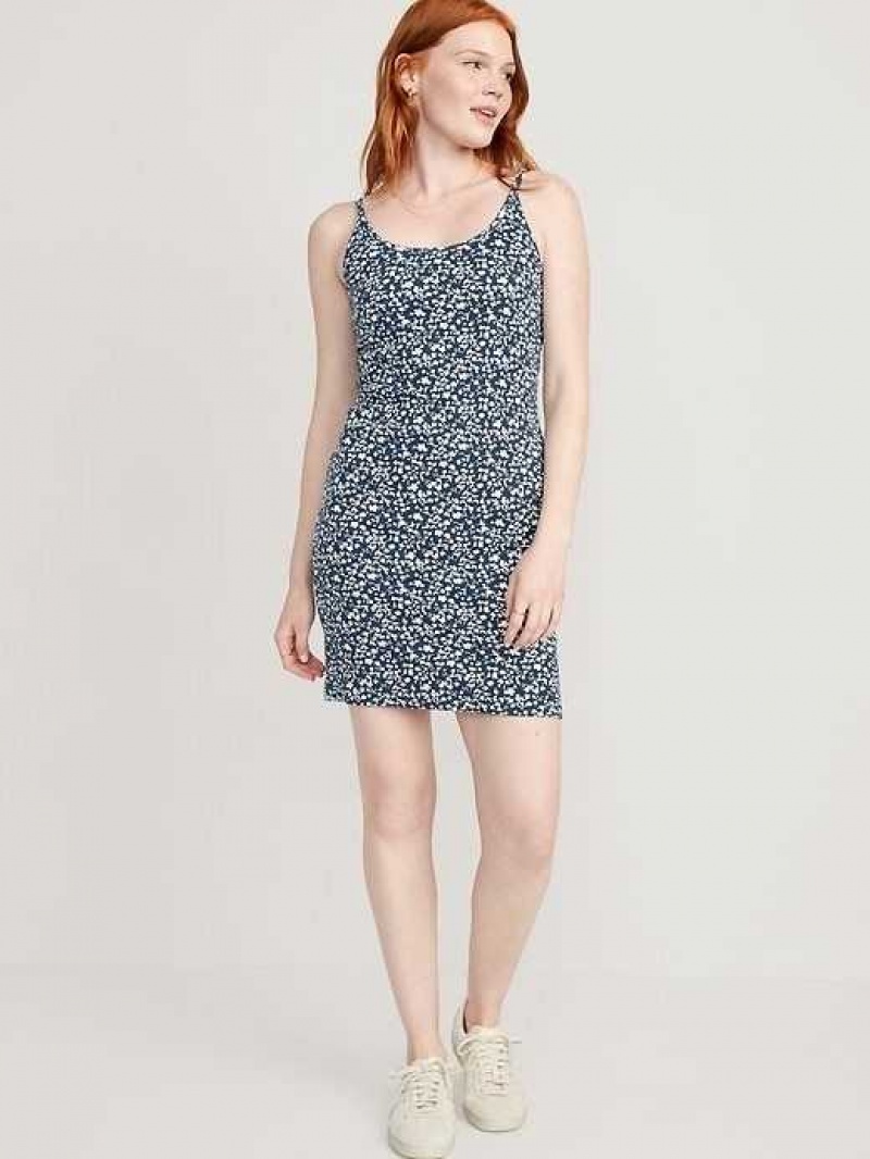 Old Navy Fitted Rib-Knit Cami Mini Dress Blue | YXR124896