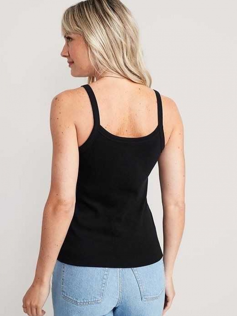 Old Navy Fitted Rib-Knit Cami Top Black | GSK514897