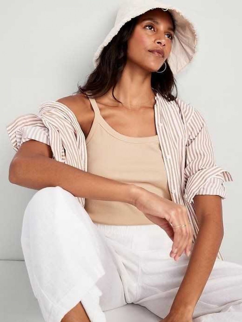 Old Navy Fitted Rib-Knit Cami Top Desert Floor | FSW932860