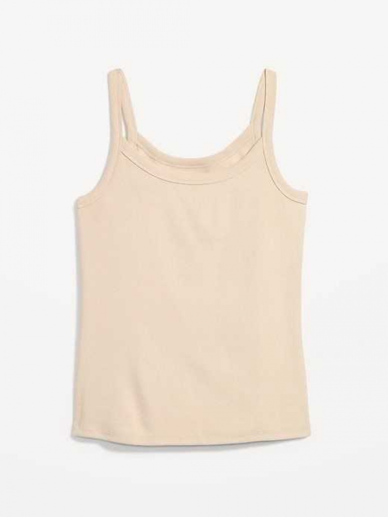 Old Navy Fitted Rib-Knit Cami Top Desert Floor | FSW932860