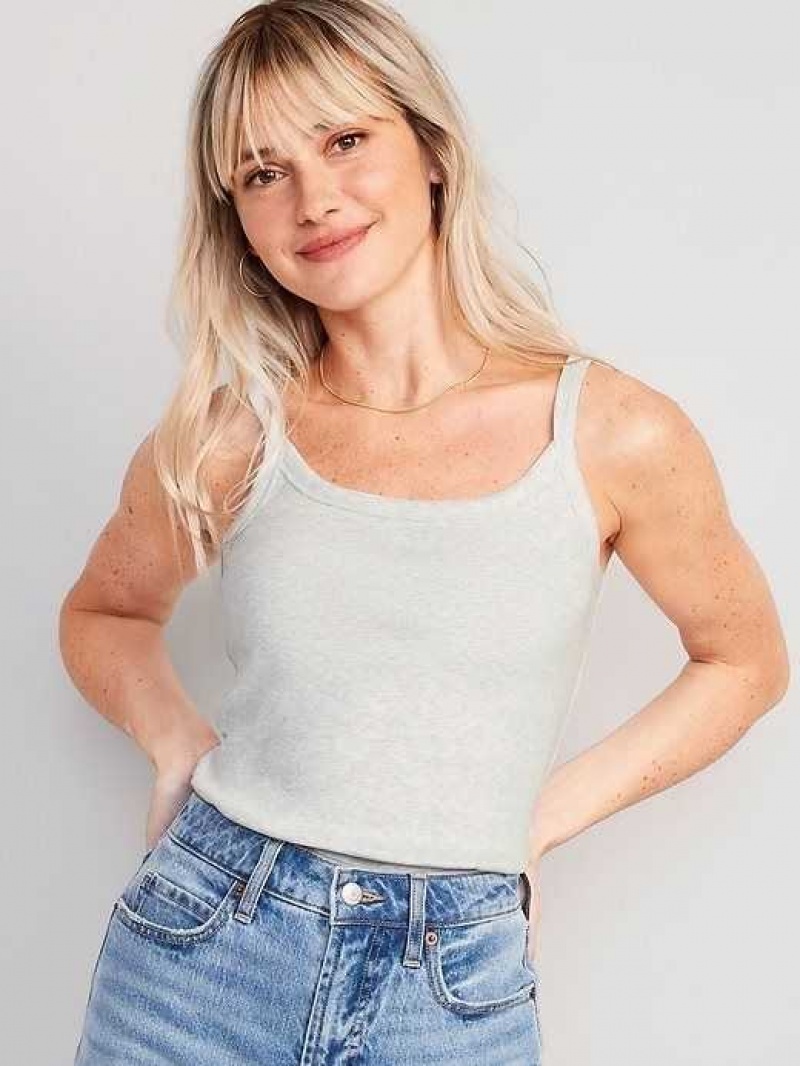 Old Navy Fitted Rib-Knit Cami Top Grayscale | IQX258304