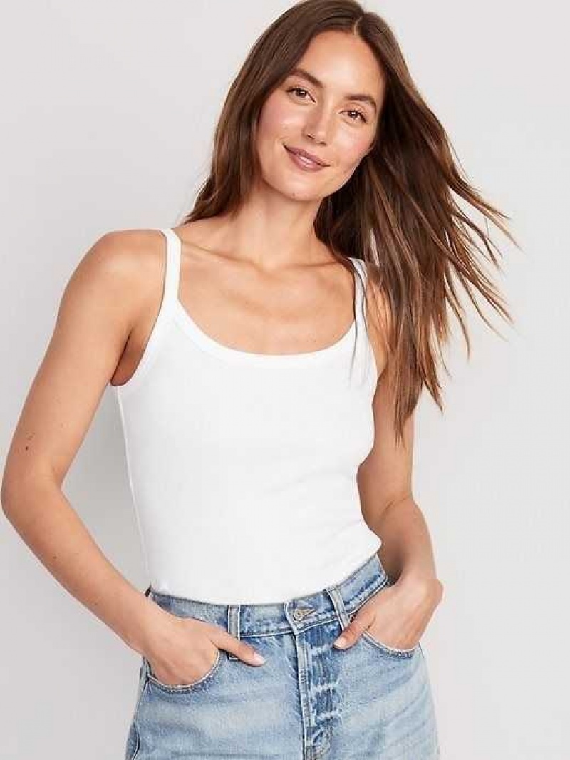 Old Navy Fitted Rib-Knit Cami Top White | FDO357102