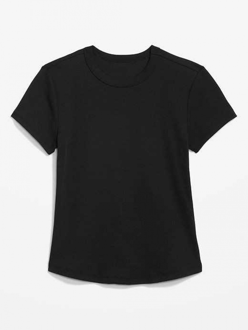 Old Navy Fitted Rib-Knit Cropped T-Shirt Black | AND052837