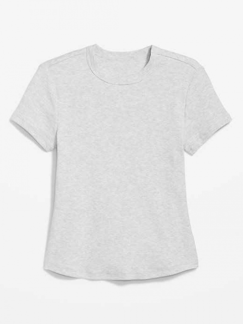 Old Navy Fitted Rib-Knit Cropped T-Shirt Light Grey | GRF768154