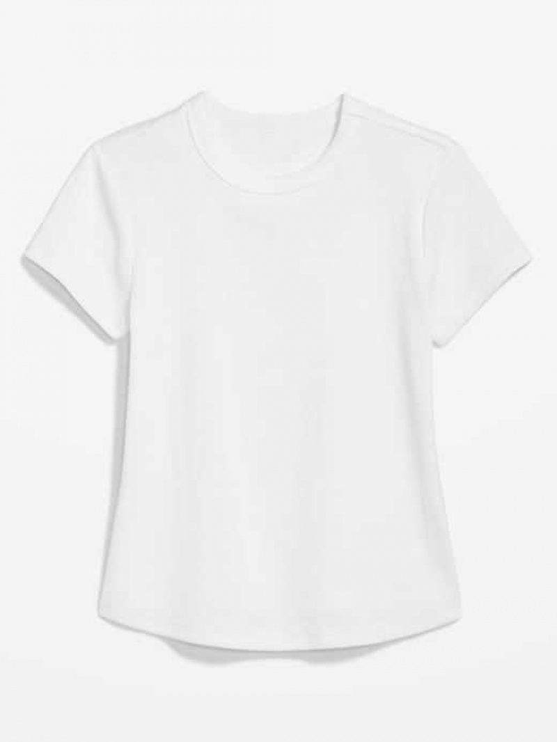 Old Navy Fitted Rib-Knit Cropped T-Shirt White | BSK974865