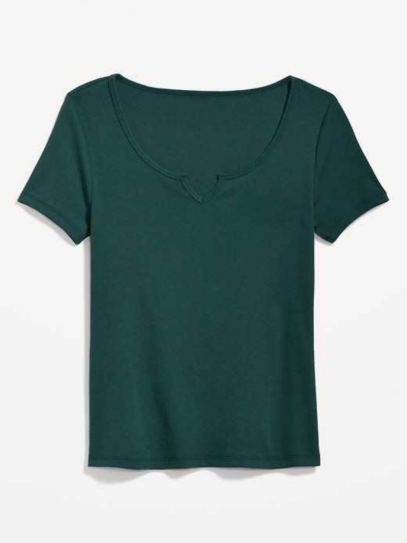 Old Navy Fitted Rib-Knit T-Shirt Turquoise | VYK651843