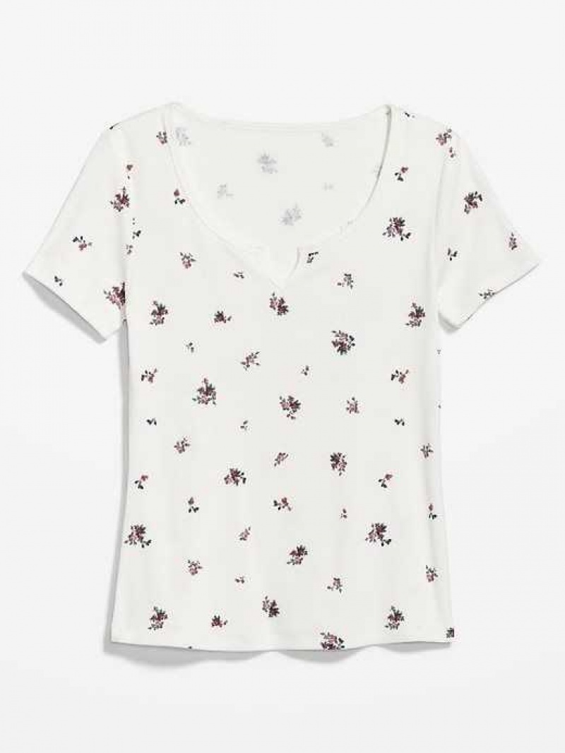 Old Navy Fitted Rib-Knit T-Shirt White | MYO036189