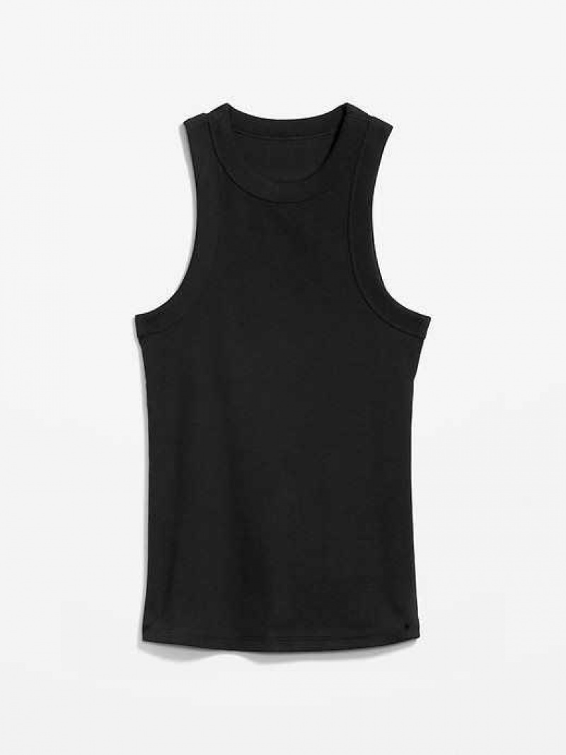 Old Navy Fitted Rib-Knit Tank Top Black | VFC782469