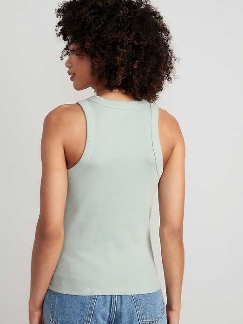 Old Navy Fitted Rib-Knit Tank Top Pale Glass | ADX354176