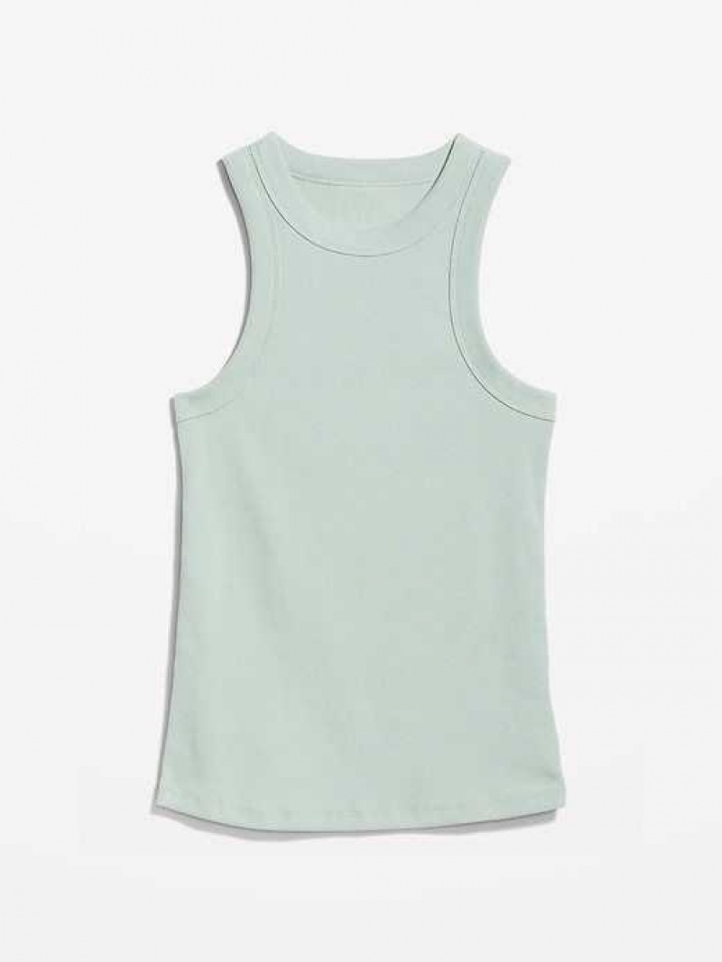 Old Navy Fitted Rib-Knit Tank Top Pale Glass | ADX354176