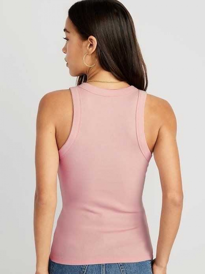 Old Navy Fitted Rib-Knit Tank Top Pink | HAC347216