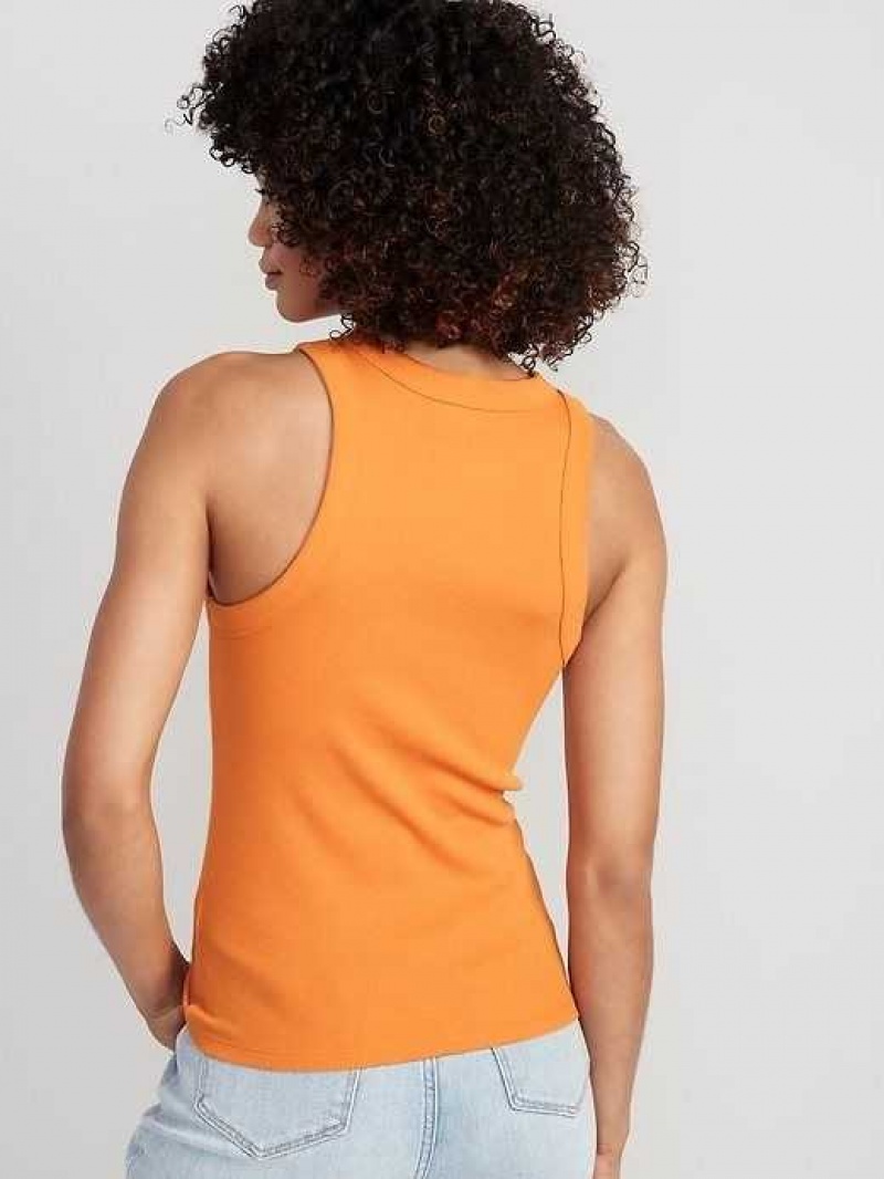 Old Navy Fitted Rib-Knit Tank Top Wild Papaya | CUT274139