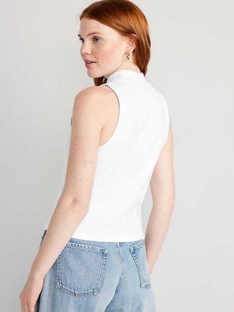 Old Navy Fitted Sleeveless Mock-Neck Top White | NDU154370