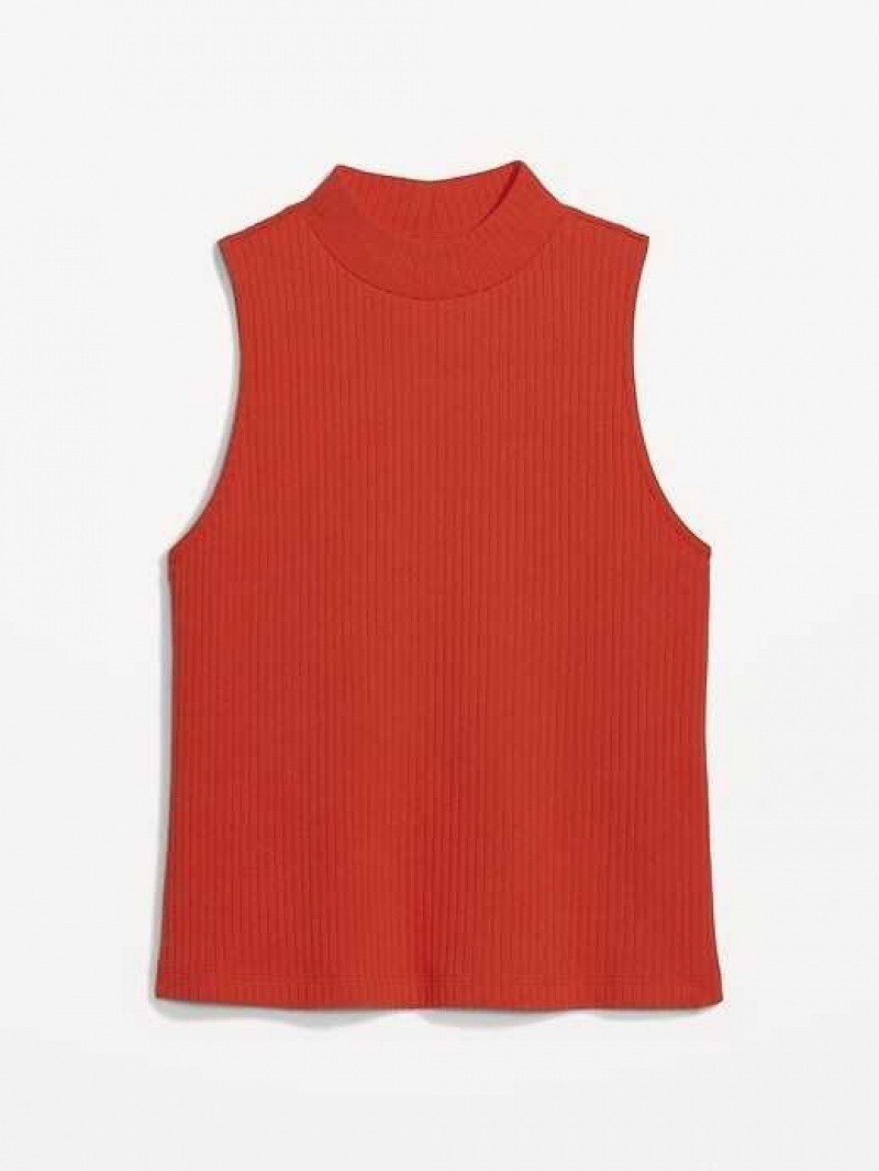 Old Navy Fitted Sleeveless Mock-Neck Top Auburn | JHR798362