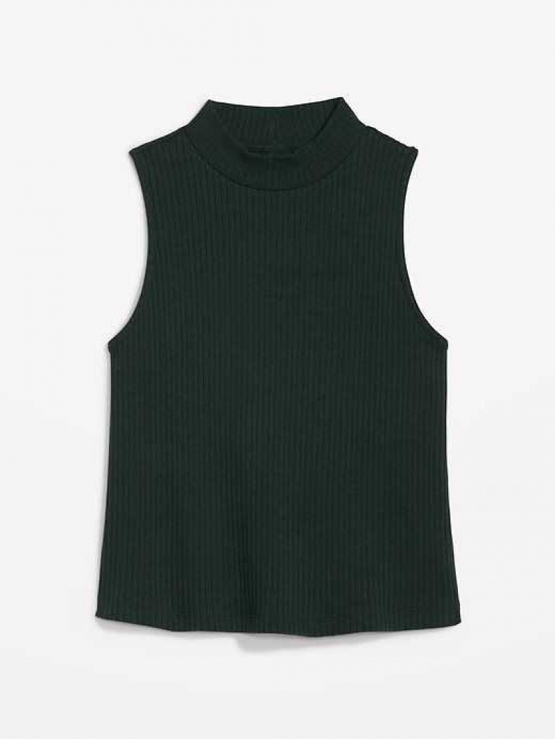 Old Navy Fitted Sleeveless Mock-Neck Top Dark Bottle | XVI916702