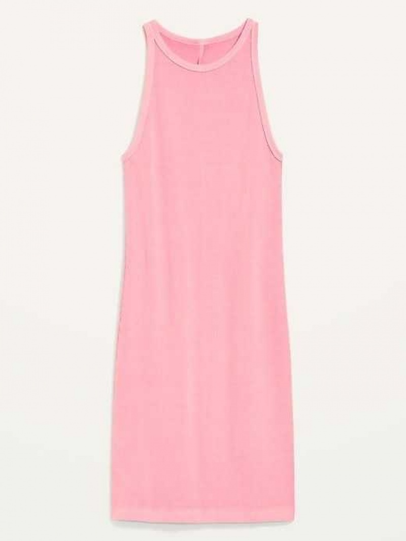 Old Navy Fitted Sleeveless Rib-Knit Mini Dress Pink | ROT507294