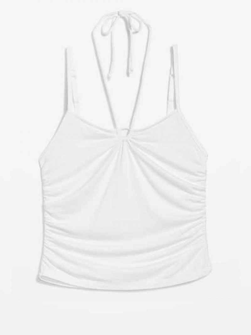 Old Navy Fitted Sleeveless Tie-Front Top White | EPO096583