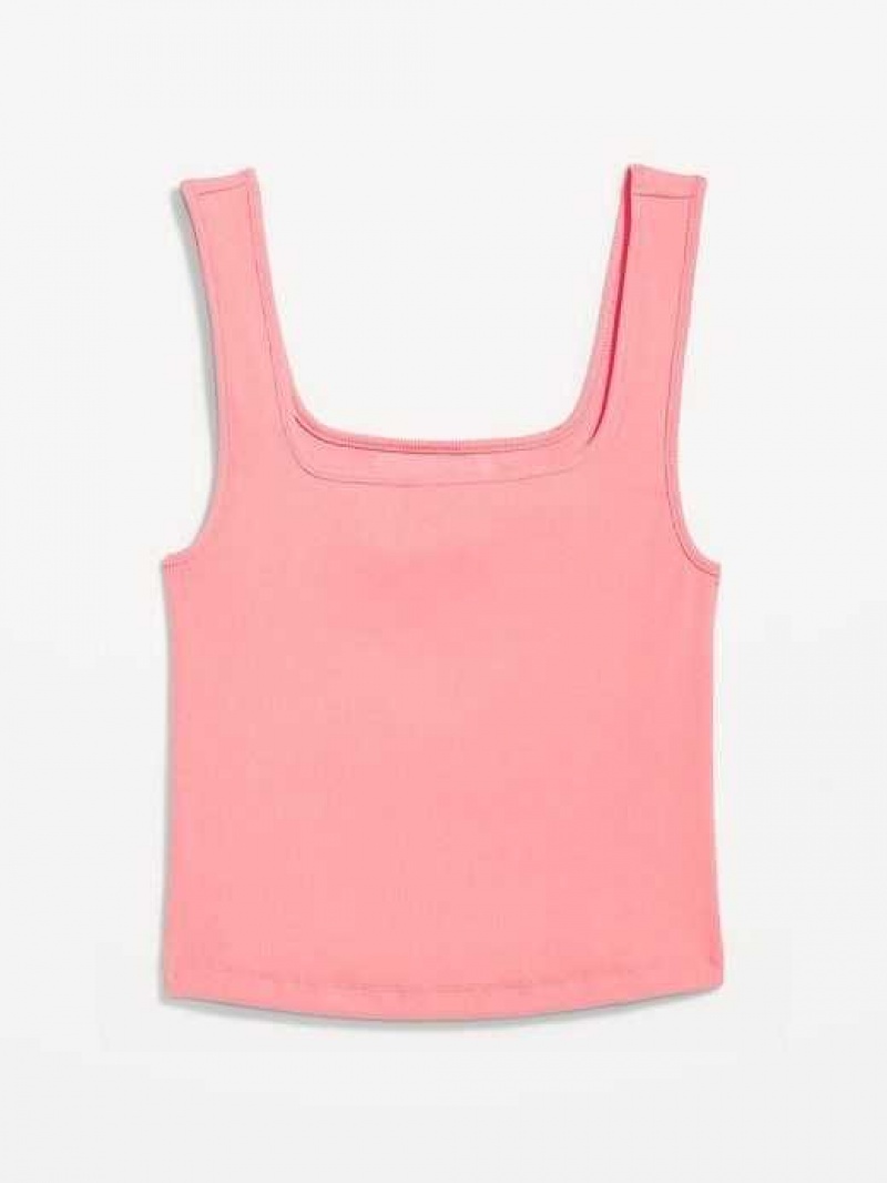 Old Navy Fitted Square-Neck Ultra-Cropped Rib-Knit Tank Top Heartfelt | IAF192530