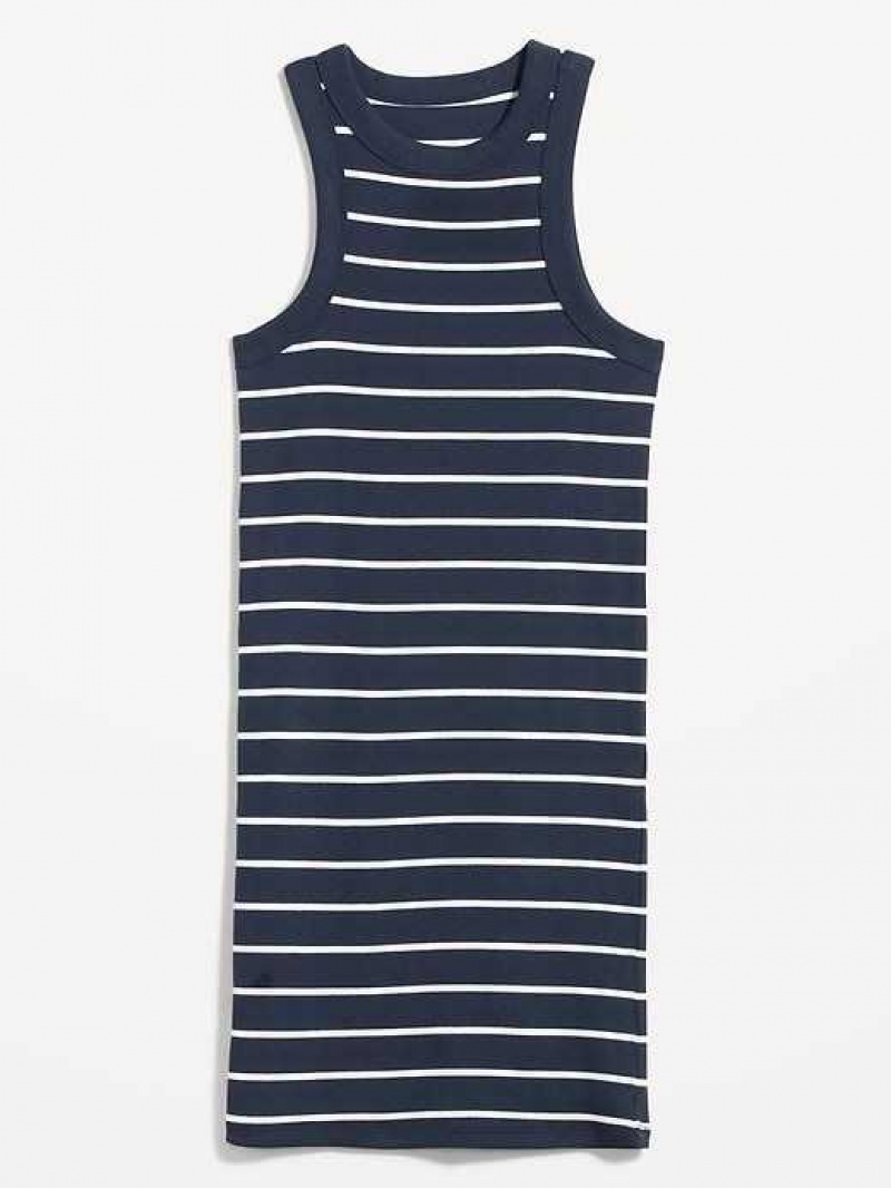 Old Navy Fitted Striped Sleeveless Rib-Knit Mini Dress Navy Stripes | TNU506473