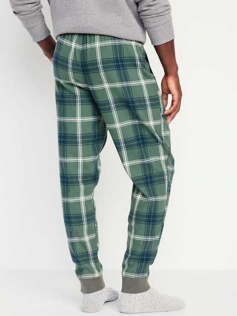 Old Navy Flannel Jogger Pajama Pants Green / Blue | BWF970563