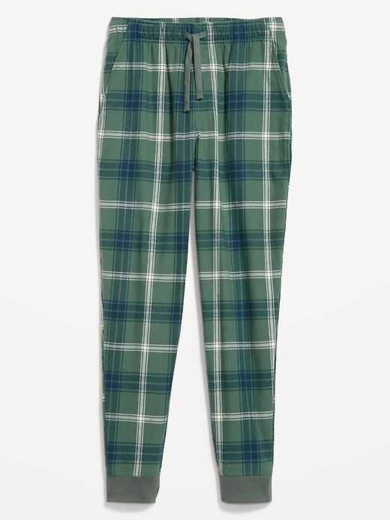 Old Navy Flannel Jogger Pajama Pants Green / Blue | BWF970563