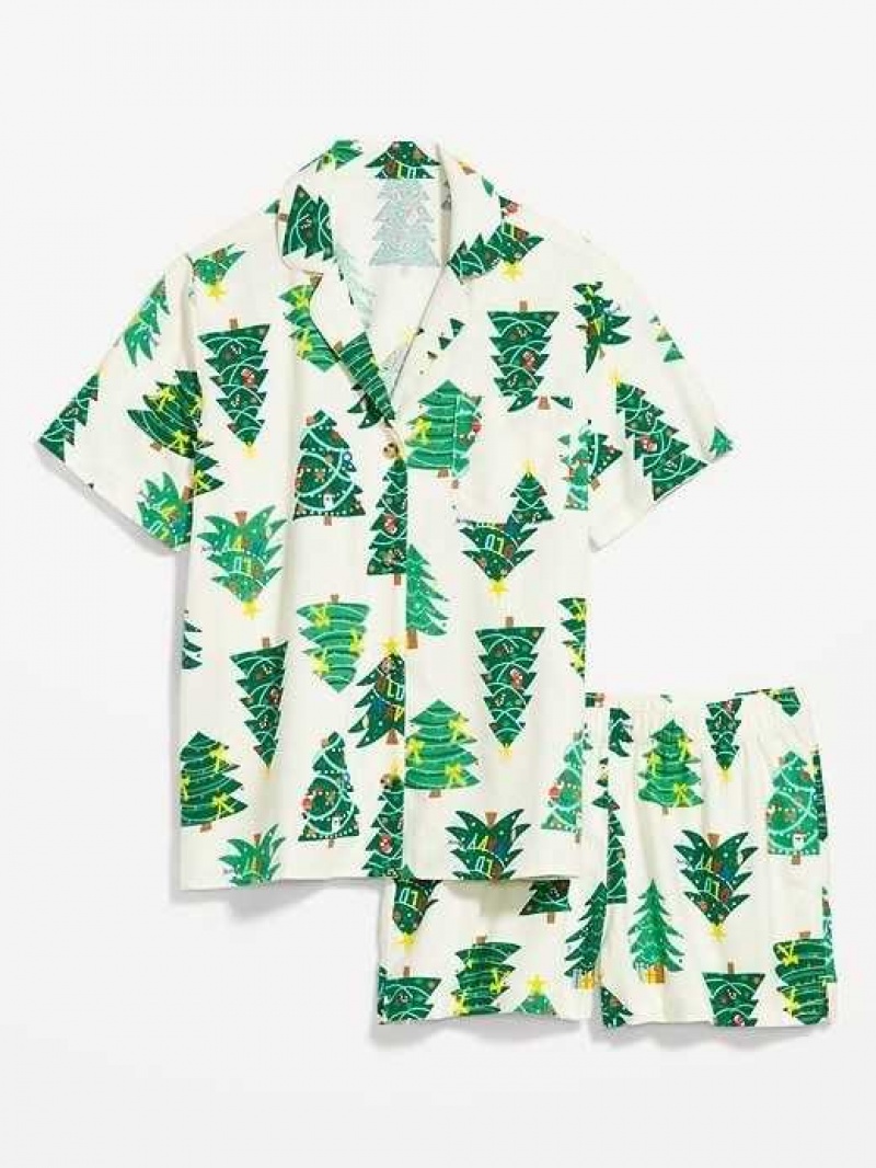 Old Navy Flannel Pajama Set Tree Print | TDJ918452