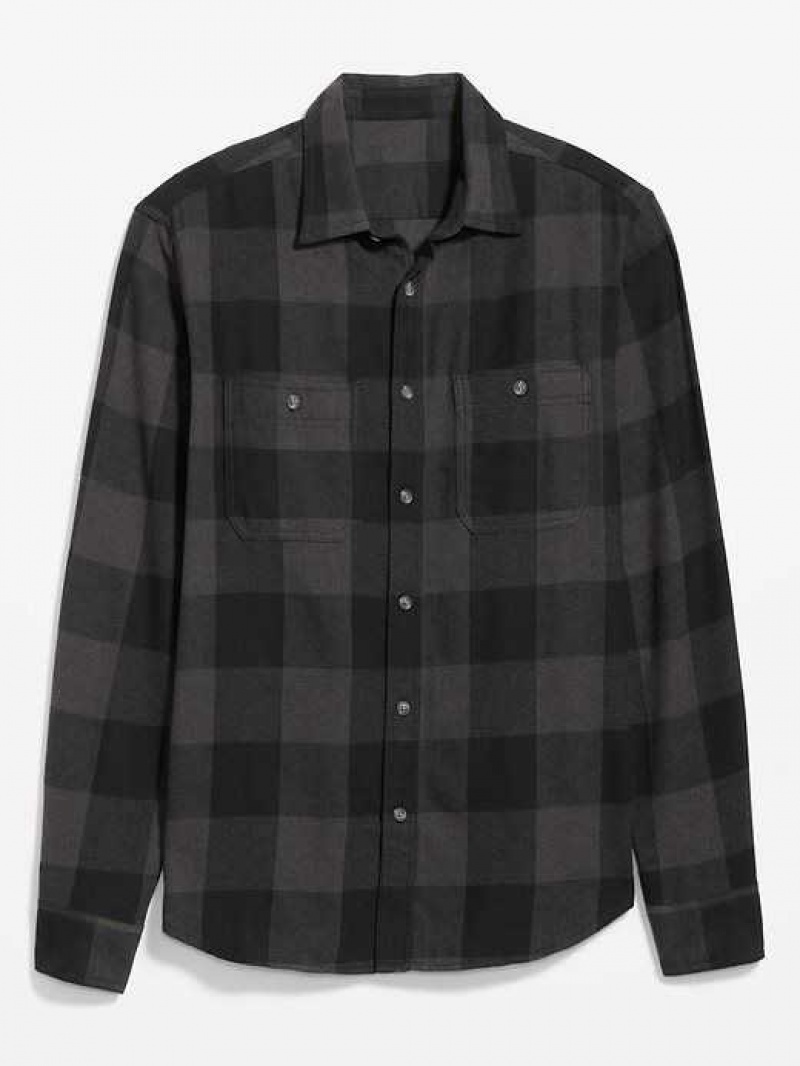 Old Navy Flannel Shirt Black | IZU954362