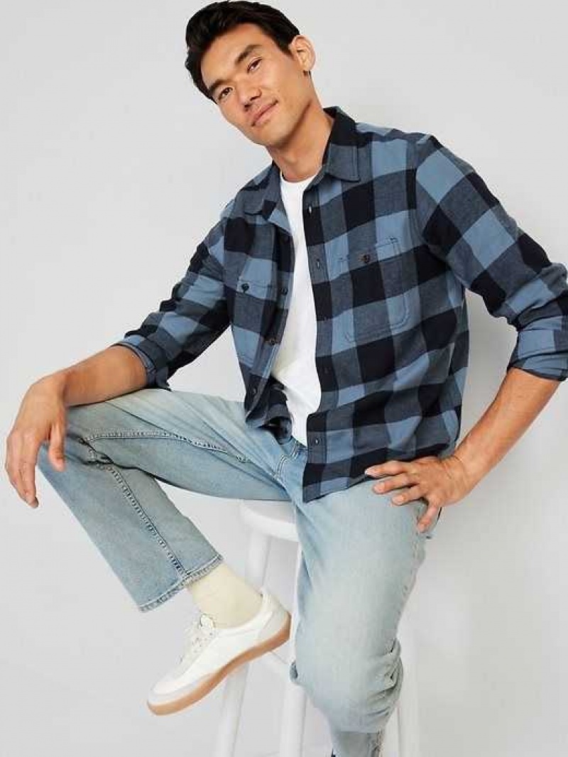 Old Navy Flannel Shirt Blue | VYP213809