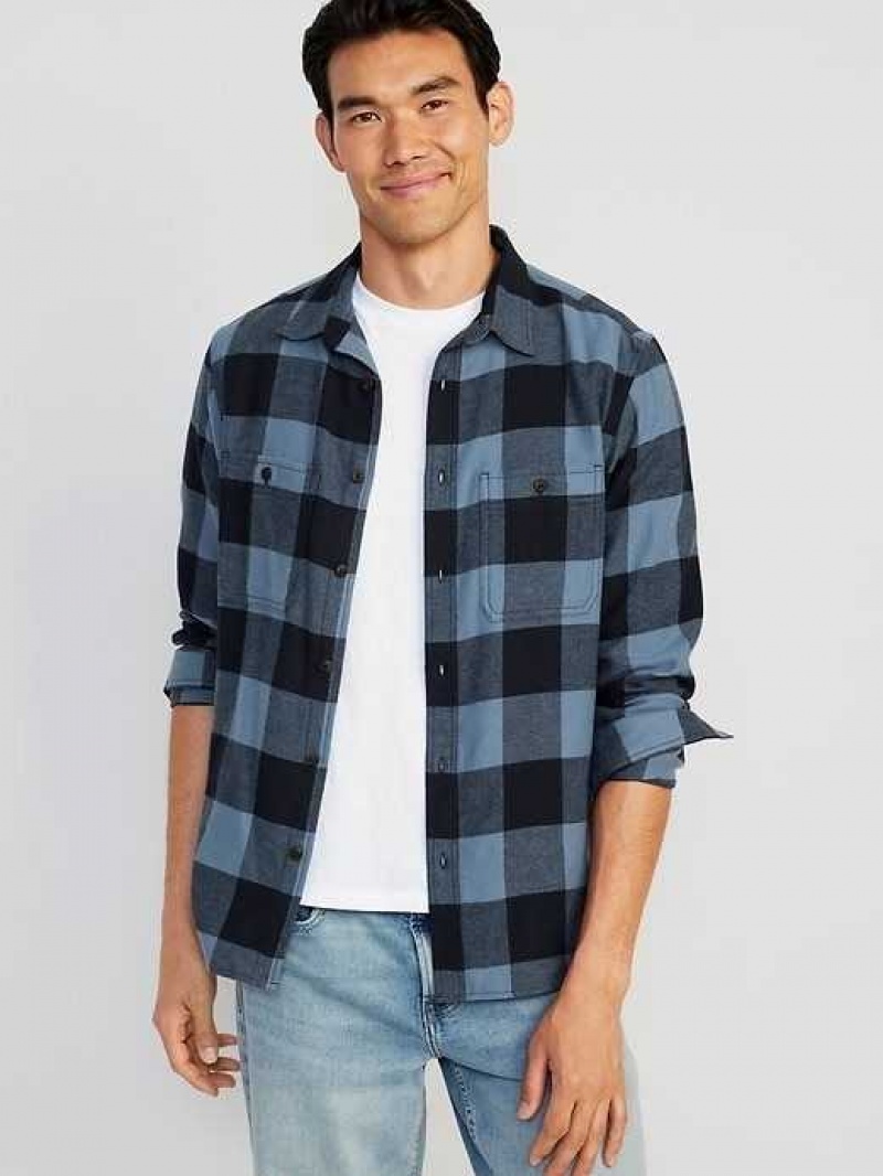 Old Navy Flannel Shirt Blue | VYP213809