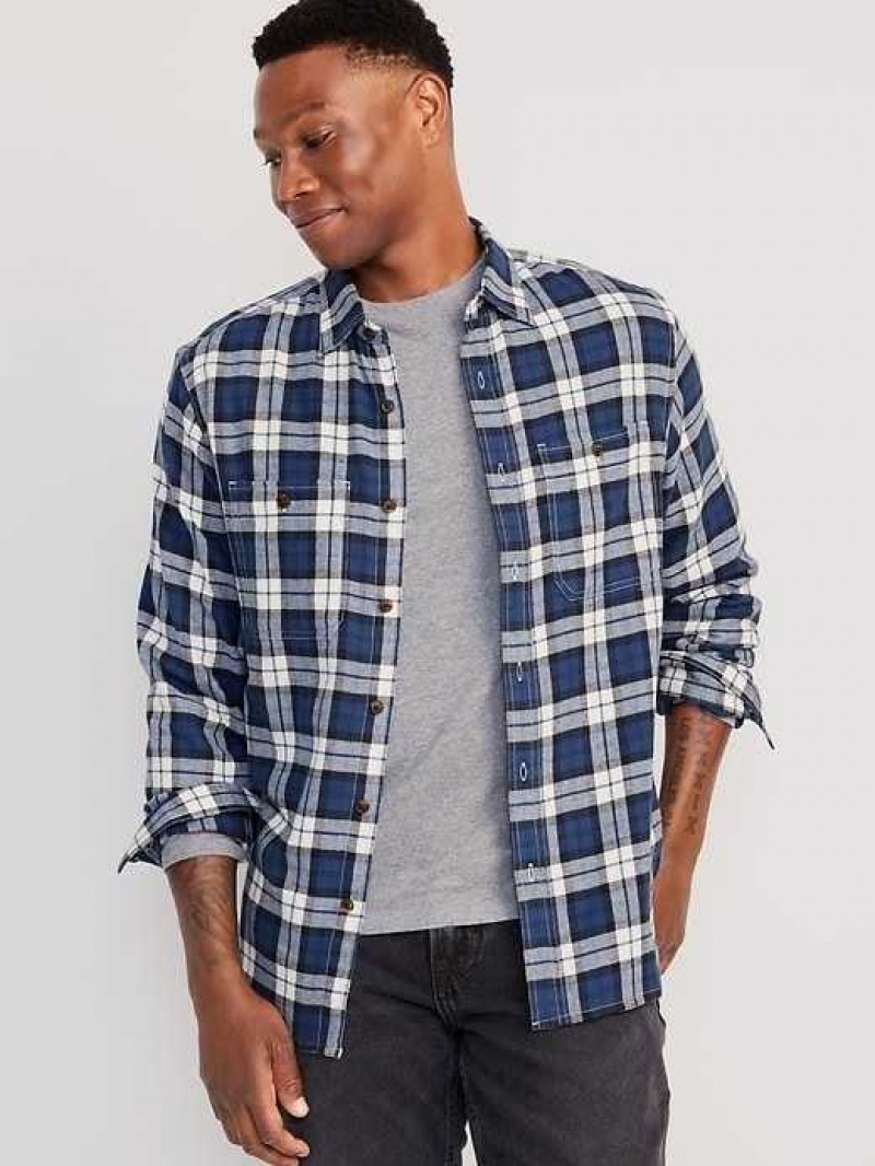 Old Navy Flannel Shirt Blue / White | PLU812759