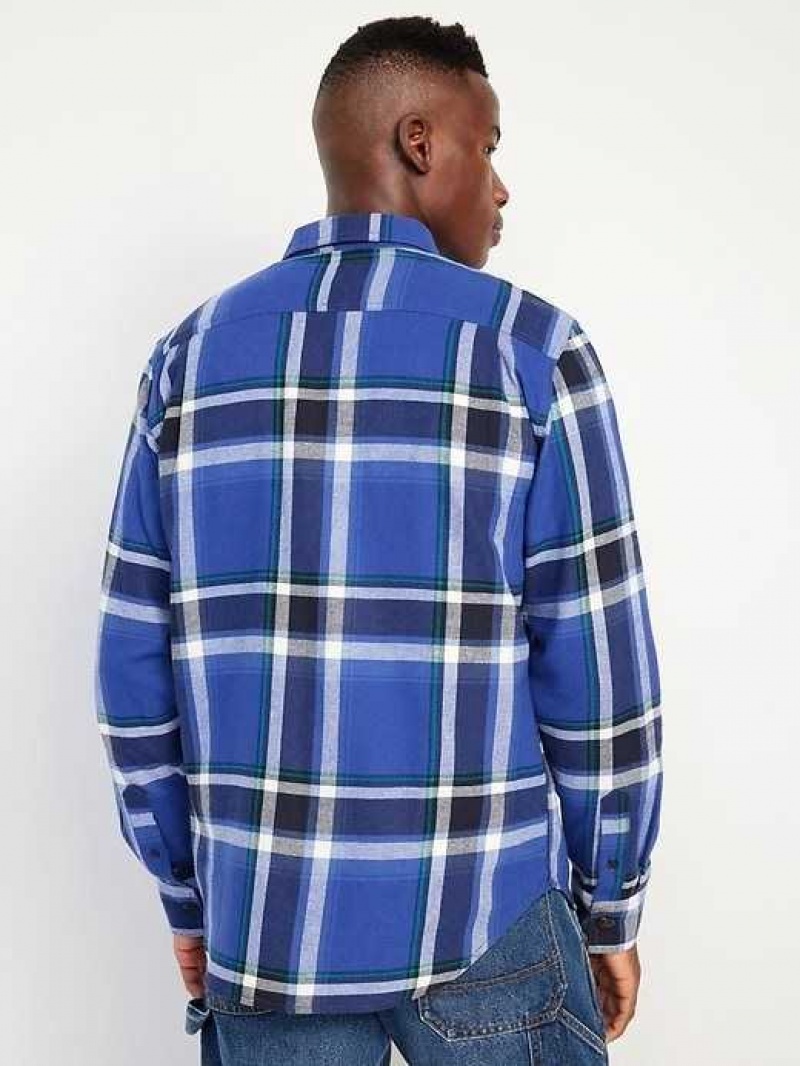 Old Navy Flannel Shirt Deep Blue | VEG765382