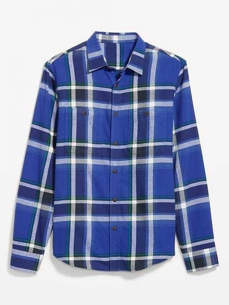 Old Navy Flannel Shirt Deep Blue | VEG765382