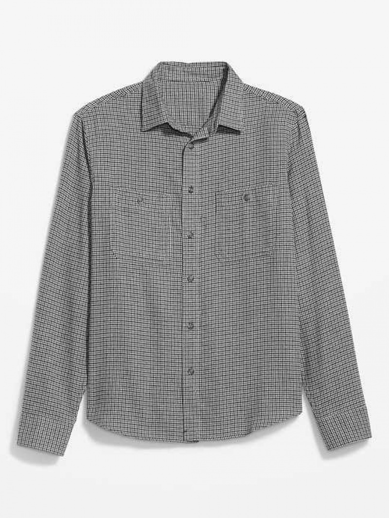 Old Navy Flannel Shirt Grey | RXK137954