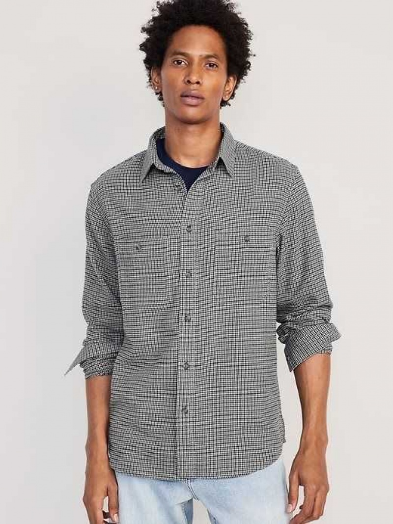 Old Navy Flannel Shirt Grey | RXK137954