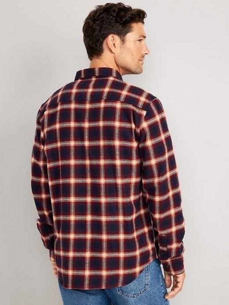 Old Navy Flannel Shirt Orange / Navy | EVZ754389