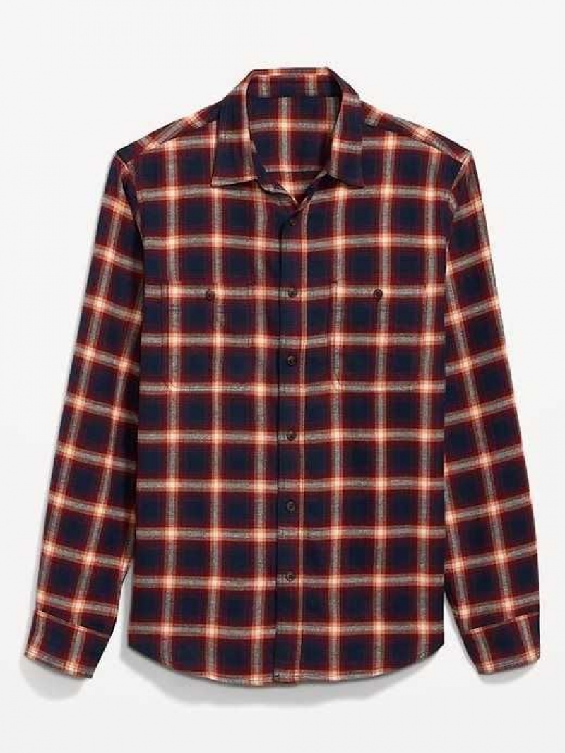 Old Navy Flannel Shirt Orange / Navy | EVZ754389