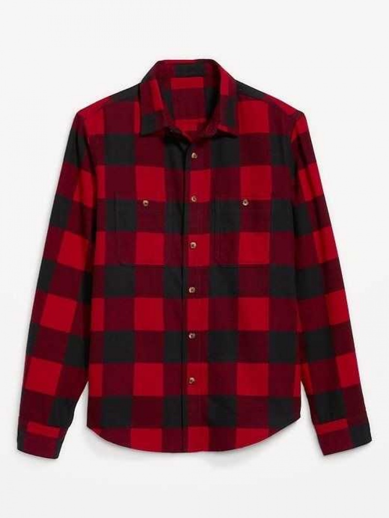 Old Navy Flannel Shirt Red | SWM978046