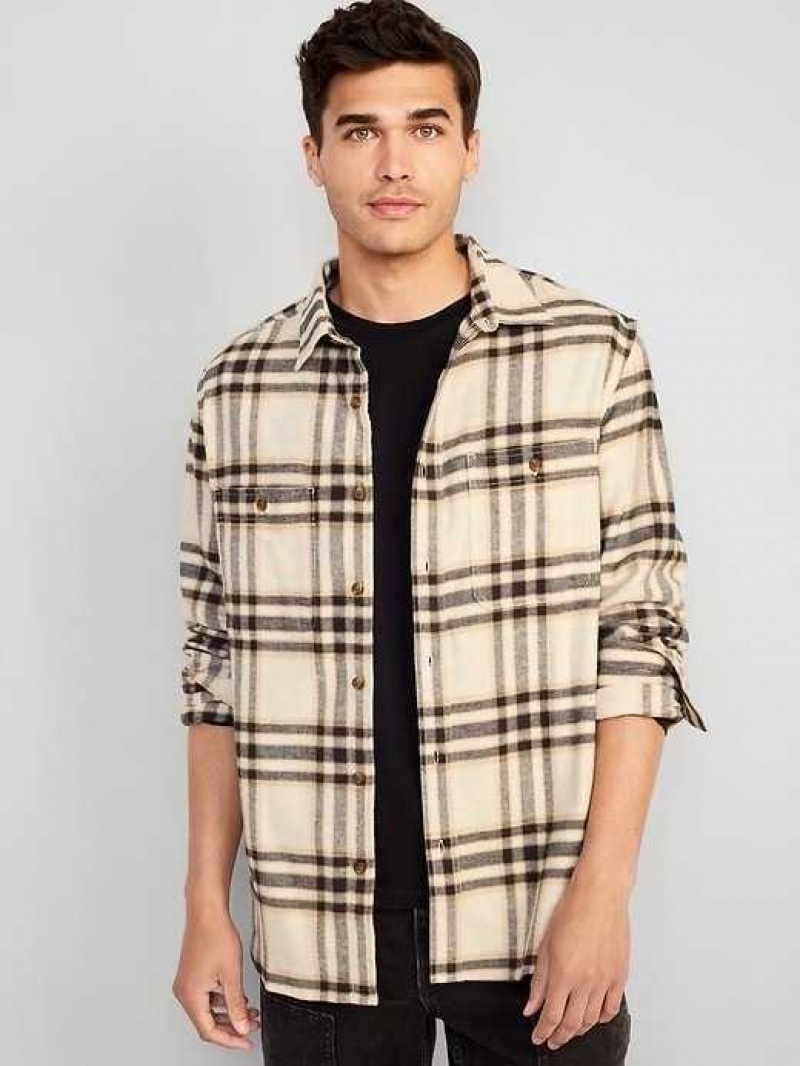 Old Navy Flannel Shirt White | AKJ359247