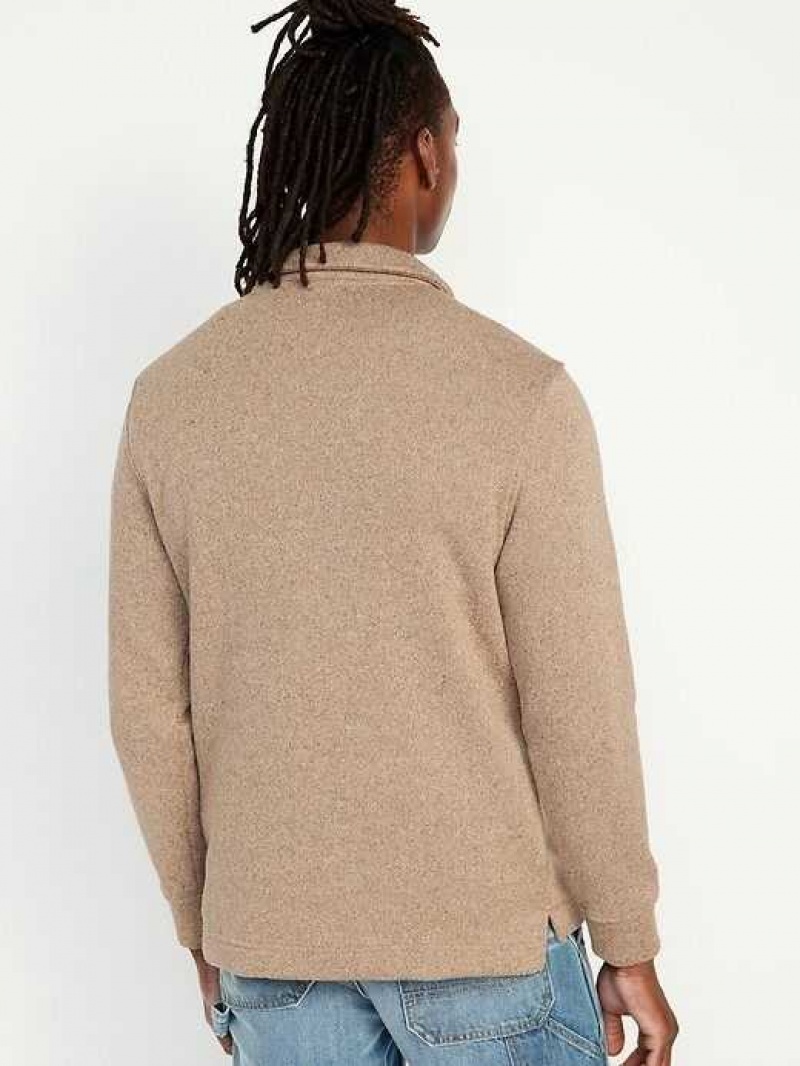 Old Navy Fleece-Knit 1/4-Zip Pullover Beige | XGP739426