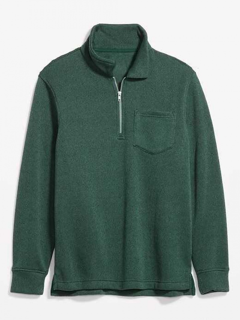 Old Navy Fleece-Knit 1/4-Zip Pullover Green | XYJ619532